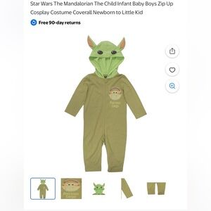 NWOT Star Wars Green Grogu Bodysuit with Hood